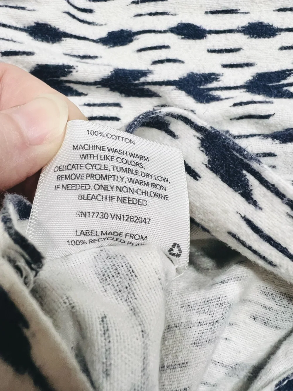 Threshold Ikat Navy Blue & White Patterned Flannel Pillowcases